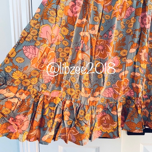 Boho Chic Floral A-Line Mini Dress NEW - Picture 14 of 15